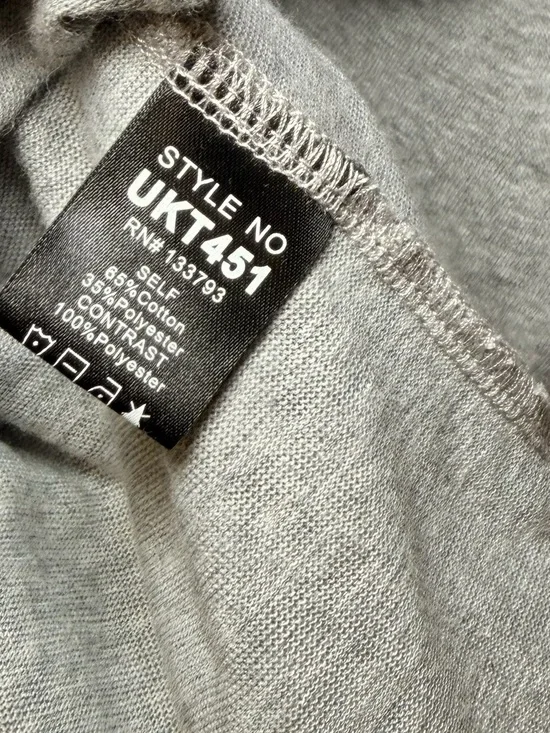 POL Lace Flower Patchwork Bohemian Top Gray Long Sleeve Medium Vintage Vibes - Picture 15 of 15